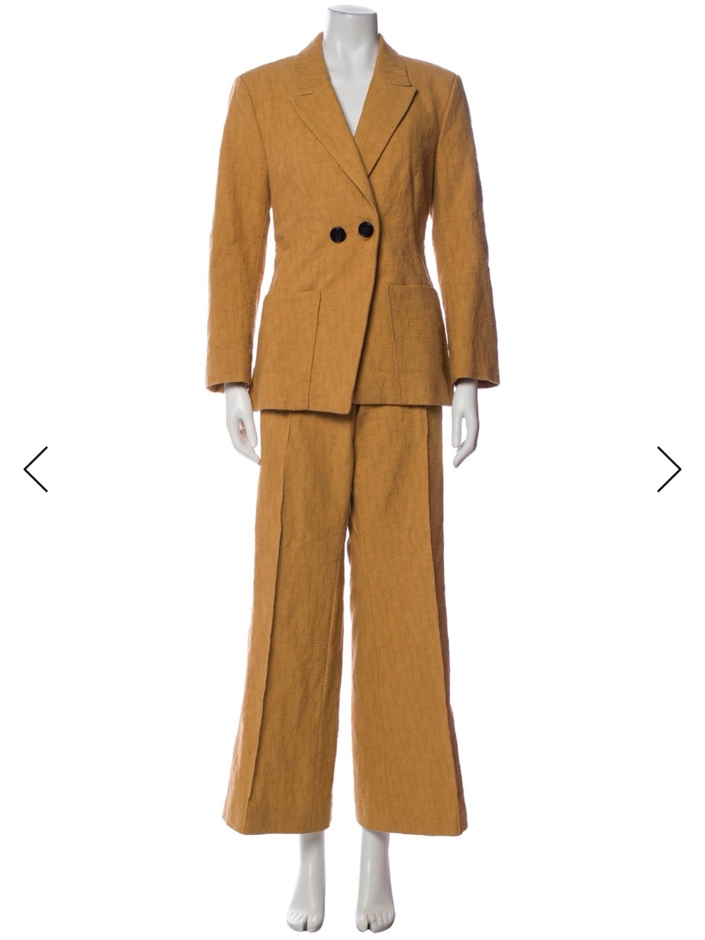 Wide-Leg High-Waist Pants in Mustard Yellow $690